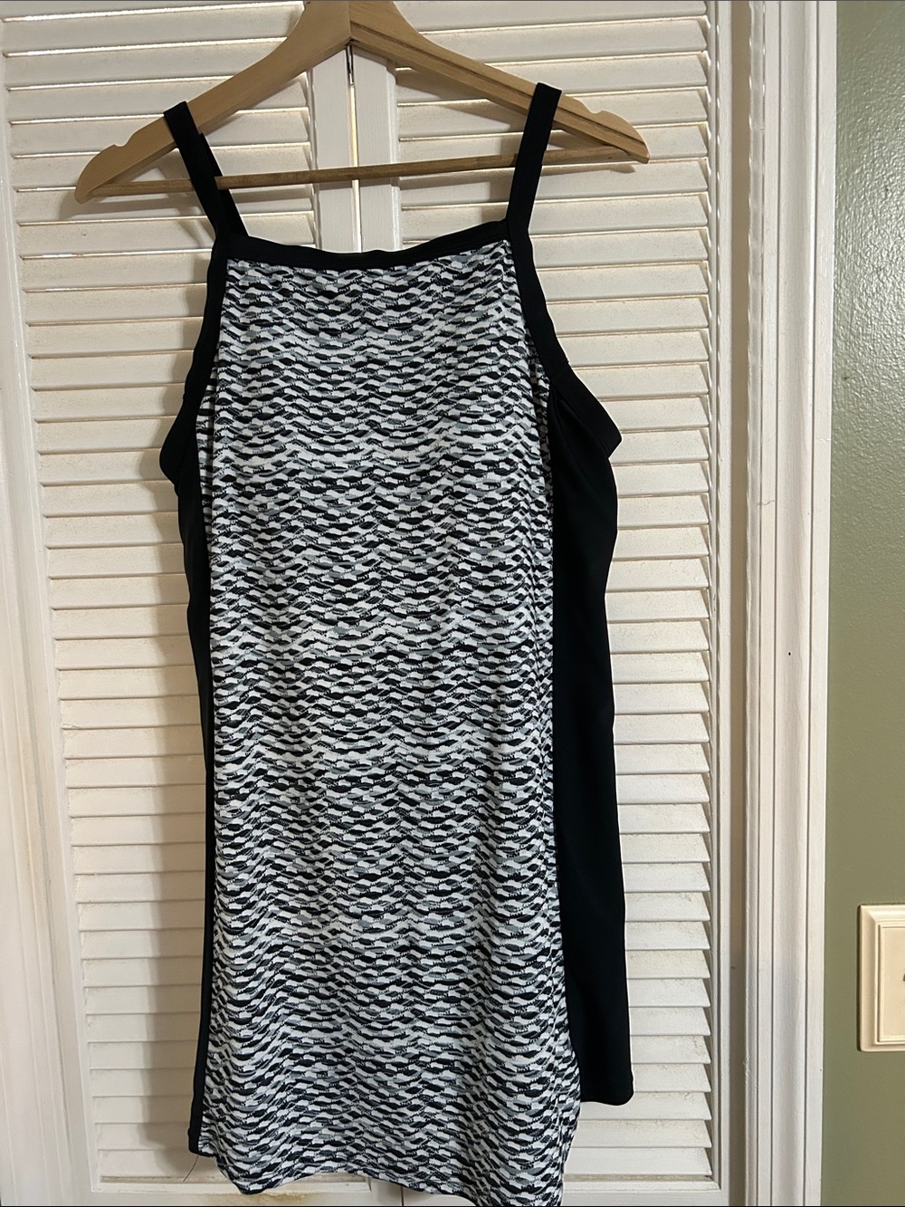 Free Country Black and White Patterned Tank Dress